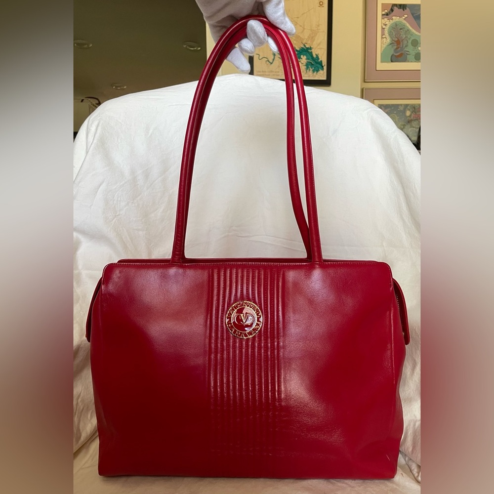 Valentino Garavani Authentic Red Leather Shoulder Tote, Excellent Condition!!